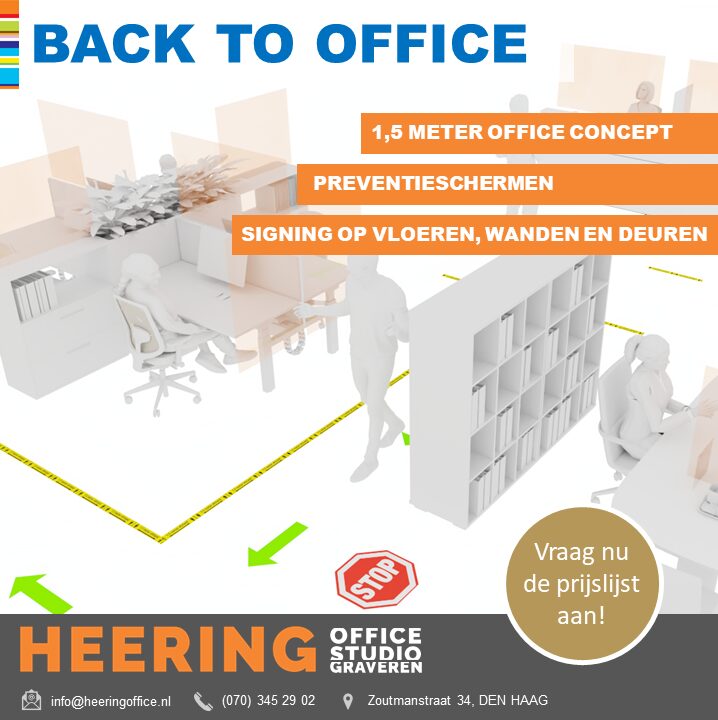 back to office concept coronaproof kantoor Heering Office Den Haag